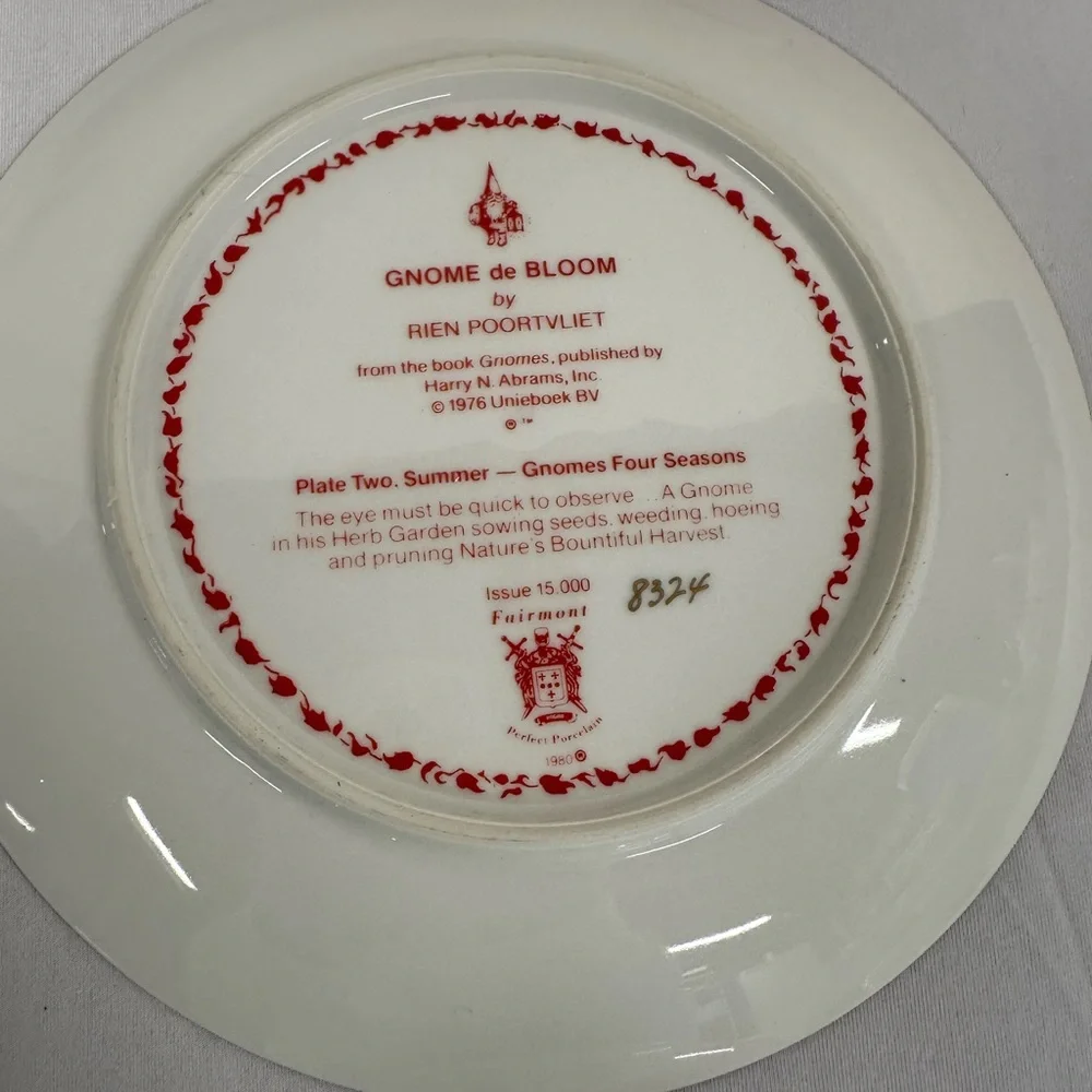 Vintage Rien Poortvliet “Gnomes Four Seasons” Collectible Plates (set of 4) - Picture 8 of 10